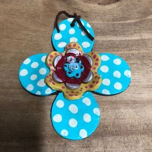 Floral With Polk-a-Dots Clay Pendant